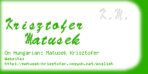 krisztofer matusek business card